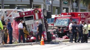 Fire Rescue Collision Near Jackson Memorial Hospital